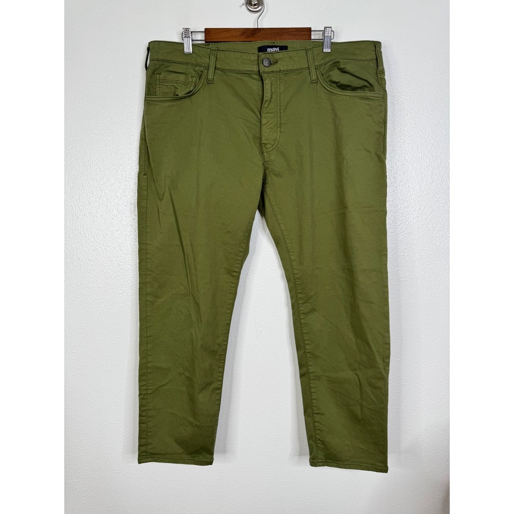 Mavi Jake Slim Leg Pants Mens 38x28 Olive Green Twill Chinos M0042281